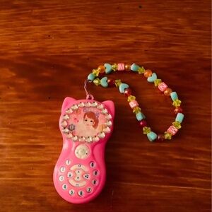 Pink Toy Phone with Beaded Strap 💛